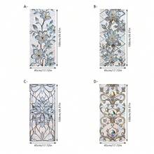 1/4/5片装3D彩虹窗户隐私膜，静电吸附花卉图案玻璃贴纸，防紫外线隔热，适用于家居、客厅、浴室、办公室装饰 - 彩色 - 查看 11