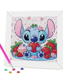 Disney Embroidery Diamond Painting Kit, Includes Tools, Handmade DIY Relaxing Art Decor Gift, Suitable For Valentine's Day, Thanksgiving Gift (The Picture Shows The Finished Product, You Need To Make It Yourself After Purchase) (The Set Includes Canvas, Diamonds, Tool Kit And White Plastic Frame)