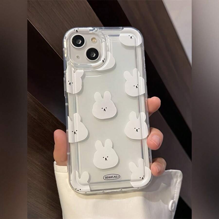 Funda Ultrafina Antigolpes Resistente a las Manchas Funda de Teléfono: Conejo Blanco Transparente Cojín de Aire Antigolpes Funda de Teléfono Compatible con iPhone 16 15 14 13 12 11 XS XR X 7 8 12/13 Plus Pro Max SE, Regalo de Cumpleaños/San Valentín/Novio/Novia Funda de Teléfono Minimalista y Premium - 1 pieza - Ver 1