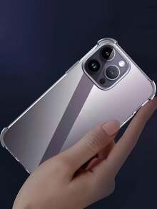 2.8mm TPU Transparent Air Cushion Anti-Fall Phone Case Compatible With Iphone 17/17 Pro/17 Pro Max/16/16 Pro/16 Pro Max/11/12/13/14 Pro Max/XS/XR/11 Pro/11 Pro Max/12 Pro/12 Pro Max/13 Pro/13 Pro Max/7 Plus/14 Pro/14 Pro Max/14 Plus/7 Plus/8 Plus/8/SE2, Minimalist & Personalized Phone Protective Cover - Clear - View 5