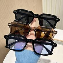 3pcs Classic Rectangular Frame Women's Eyeglasses, Solid Color Casual Eyeglasses, Versatile For All Seasons - 3PCs - View 8