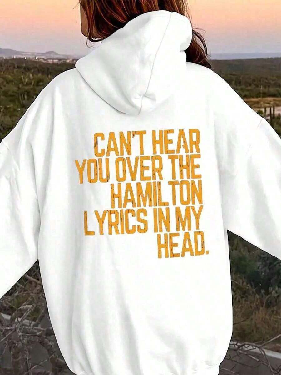 Outfit WomenHamilton Lyrics In My Head T-Shirt - Unisex Casual Crew Neck Cotton Shirt, Distressed Yellow Text On Black Background, Perfect Gift For Hamilton Musical Fans, Lover Tee, Comfy Summer Breathable Top For Men WomenLoose And Comfortablewinter Clothes For Women,Graphic Hoodie, Comfy Loose Fit - Perfect For Game Day & Valentine's Day - 白色 - 查看 1