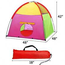 ATDAWN Play Tent Pop Up Tent Camping Playground Indoor Outdoor Playhouse for Boys and Girls Rainbow Colour - como en la foto - Ver 2