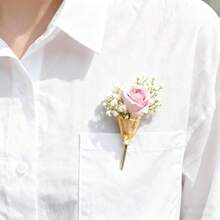 Wearable Flower Bouquet Clip Artful Flower Vase Brooch DIYFlower Bouquet Brooch Insert Real or Dried Flowers Women's Brooches and Pins for Dress Suit Clothes - 2 unidades - Ver 5