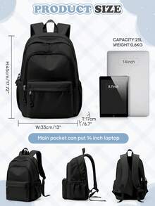 Laptop Backpack For Women School Backpack Purse Travel Backpack, Large-Capacity Nylon Casual Daypack With Multi-Pocket Organizer, Water-Resistant, Lightweight For Travel, Commute, School & Daily Use - Multicolor - View 2