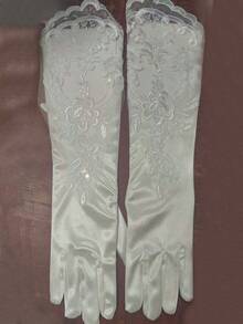 1 双优雅珍珠蕾丝婚礼手套 - 长款正式手套，适合新娘、下午茶会和正式场合，仅限手洗，新娘配饰，精致设计，适合特殊活动和派对 - 彩色 - 查看 7