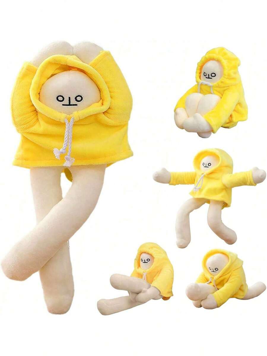 StyleTrendSELOVE Mu Hat Banana Man, 36cm Kawaii Peluche de Banana con Almohada de Peluche Magnética Intercambiable Juguete Divertido para Hombres Descompresión, Regalo de Cumpleaños para Niños y Niñas (14.17in) Calidad Premium Versión Mejorada - 36 cm / 14,17 pulgadas - Ver 1