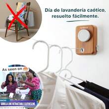 GorillaLine MAX - Tendedero retráctil para Interiores y Exteriores línea de Secado de Ropa Resistente Estante de Secado de Pared Ropa Seca al Aire Ajuste máximo con GorillaGrip - Aspecto de madera - Ver 6