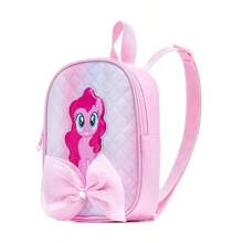 MY LITTLE PONY 1个小马宝莉时尚女童背包 - 可爱蝴蝶结和小马图案，绗缝格子面料搭配梦幻大蝴蝶结，粉色/紫色可选，是万圣节、圣诞节和开学季的完美礼物 - 彩色 - 查看 4