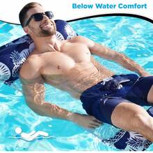 Waterlife 4-in-1 Pool Hammock 2-3-4 Packs Inflatable Pool Chair Float Water Hammock Saddle Lounge Chair Hammock Drifter Multiple Colors - Azul marino y verde - Ver 4