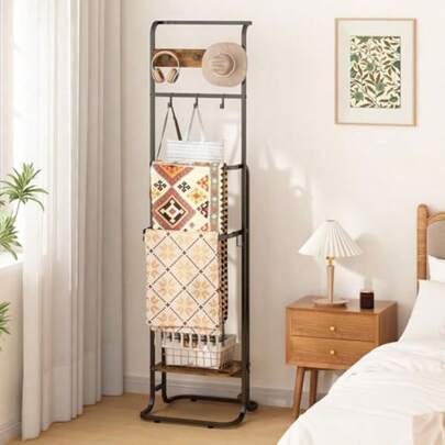 XGEOrganizador de Baño para Colgar Toallas Soporte de Toall para Sala de Estar Soporte de Manta para Almacenamiento y ración  ogar Estante para Toallas y Mantas Organizador Escalera