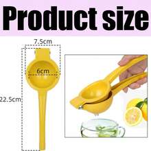 1pc Portable Aluminum Multifunctional Citrus Juicer - Efficient Manual Lemon Squeezer With Easy-Squeeze Design, Anti-Slip Handle, Effortless Citrus Press, No Electricity Needed, And Space-Saving Kitchen Storage - Essential Kitchen Gadgets For Fresh Juice Lovers - Yellow - View 2