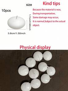10支椭圆形白色漂浮蜡烛，适用于婚礼、酒店、餐厅、生日派对、节日浪漫晚餐、情人节等场合。 - 彩色 - 查看 10