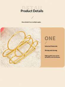 Upright Iron Paper Towel Holder, Metal Desktop Paper Towel Dispenser For Restaurant, Hotel, Cafe - Gold - View 6