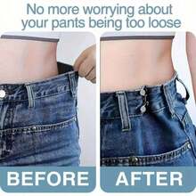 6-Piece Silver-Gray Invisible Adjustable Waist-Altering Brooch Set - Jeans Waist Tightening Pins & Anti-Peek Seamless Metal Belt Clips, Quick-Release Waist Tightener, For Trousers & Jeans - 6PCS - 查看 7