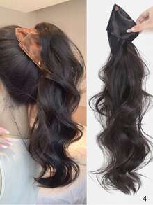 2026 New Satin Triangle Claw Clip Long Curly Ponytail, High-End Voluminous Updo Hairpiece - Multicolor - View 16