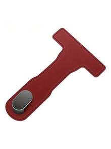 1pc Fit Car Co-Pilot Glove Box Hook - Heavy-Duty PU Leather Organizer With Adjustable Strap, Secure Snap Closure For Multiple Vehicles, Organize Bags & Items While Driving - A - View 9