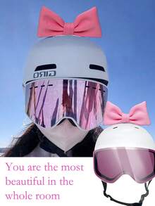 Cute Bowknot Decoration For Ski Helmet, Outdoor Electric Bicycle/Motorcycle Helmet, Princess Style