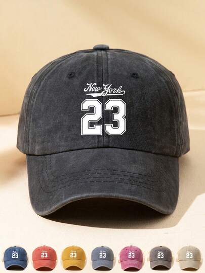 1pc Unisex Vintage New York Letter Print Adjustable Size Black/Multi-Color Casual Outdoor Baseball Cap, Soft And High Quality, Suitable For Daily Wear, Travel, Beach, Party