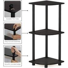 Furinno giro 'n 'tube 3-Tier esquina visualización Rack multiusos estantería sin soporte Espresso negro 1 - EspressoBlack - Ver 5