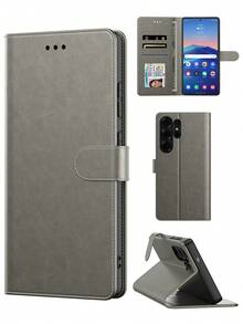 Grey Multifunctional Wallet Phone Case, PU Material Android Phone Case, Waterproof Shockproof Anti-Fall Anti-Scratch Full Coverage - Grey - View 4