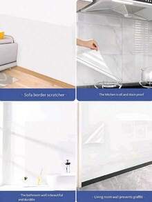 Heat-Resistant Smooth PVC Wall Sticker - Classic Washable Self-Adhesive Kitchen Tile Sticker, Transparent Furniture Protection Film | Plastic Scratch-Resistant Film, Suitable For Sofas And Walls, Cat Scratch Board Alternative, Backsplash, Cabinets, Stove Countertops, Range Hood | Reusable, Electrostatic Adsorption, Easy To Install, Oil-Resistant Waterproof Wall Sticker - Multicolor - View 10