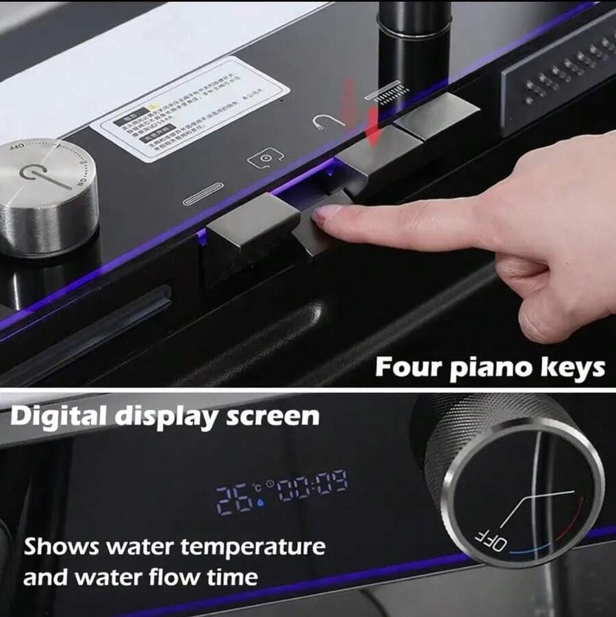 Fregadero de Cocina Digital Moderno, 75x45, Acero Inoxidable 304, Pantalla LED, 3 Modos de Chorro, Tabla de Cortar, Dispensador deón - 1 - Ver 1