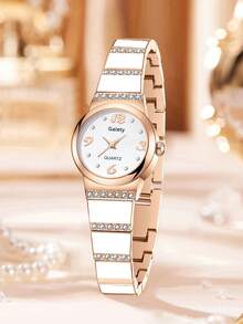 1 pieza Reloj de cuarzo para mujer, estilo elegante minimalista de lujo con escala y dial de números, adecuado para uso diario, decoración de fiestas, Día de San Valentín, Día de la Madre, Acción de Gracias y varios regalos festivos - Unitalla - Ver 3