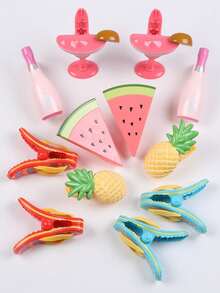 Cartoon Glass Cup/Cocktail Towel Clips, Funny Decorative Clothes Clips, Home Decor (Cute Style) - Beach Blanket Windproof Clips, Suitable For Beach Chairs, Patios And Pool Accessories