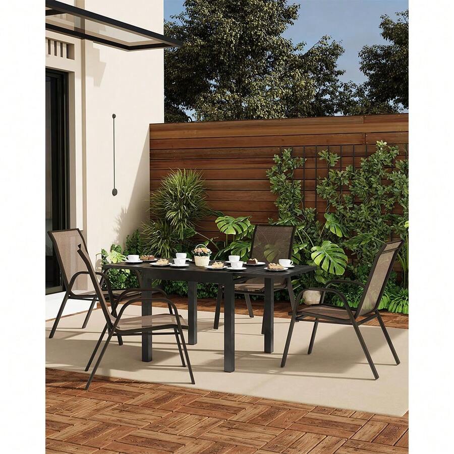 Picnic Folding Table And Chairs - màu nâu - Xem 1