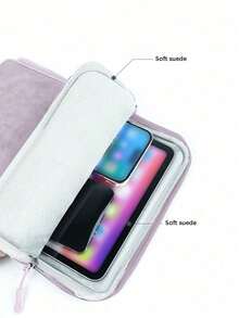 DANYCASE 10.8-13.3 Inch Tablet Laptop Sleeve Bag, 8 Inch Electronics Organizer Pouch With Padded Protection, Compatible With IPad, AWEI Devices - Mauve Purple - View 7