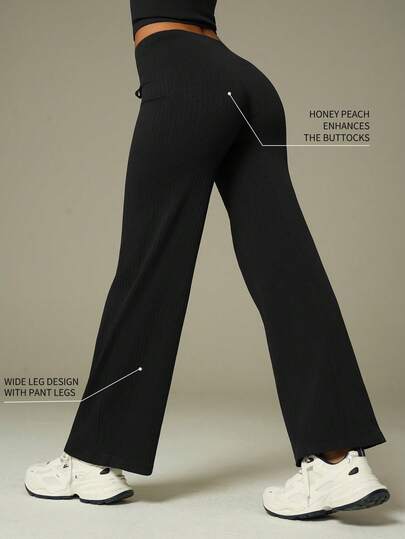 UONNOU 女士休闲阔腿裤，垂坠感好，轻盈弹力面料，高腰设计，显瘦塑形，适合户外运动、日常休闲穿着、通勤、街头风、派对/度假等场合。