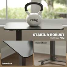 Height-Adjustable Sit-Stand Desk With 4 Casters, C-Shaped, 65 Cm X 48 Cm X 70-110 Cm, Black - Black - View 5