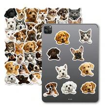 56pcs Cute Cat And Dog DIY Waterproof Creative Graffiti Stickers, Tablets, Computers, Laptops, Phone Cases, Guitars, Desktops, Water Bottles, Suitcases, Skis, Toy Decorative Art Stickers, Account Decorative Stickers - Multicolor - View 11