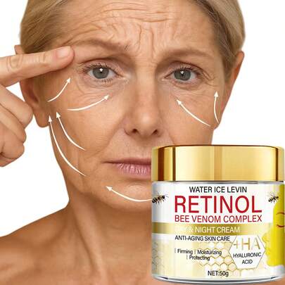 视黄醇蜂胶抗衰老紧致日夜霜，即刻紧致提拉面部轮廓，蕴含胶原蛋白、视黄醇和蜂胶精华——保湿霜，显著改善细纹和皱纹，添加植物来源角鲨烷、透明质酸、维生素C和E，焕发青春光彩