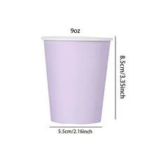 10/20/40个装，浅紫色纯色一次性纸杯，9盎司冷热饮杯，茶杯和咖啡杯，纯色派对杯，适合儿童和成人在生日、野餐、婚礼、婴儿派对、办公室、餐厅和其他场合使用，深色派对用品 - 淡紫色 - 查看 7