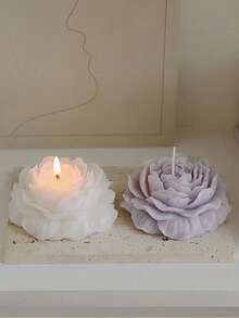 1pc Peony Scented Candle (Limited Peony Fragrance), Suitable For Students, Festival Gifts, Back To School, Dorm Decor, Weddings, Mother's Day, Valentine's Day, Christmas (Natural Wax Material, Handcrafted Floral Design, Long-Lasting Fragrance) - Multicolor - View 6