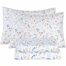 Bedlifes - Juego de sábanas tamaño Queen ultrasuaves transpirables sedosas con bolsillo profundo 100 % microfibra 4 piezas tamaño queen floral primavera - Florprimaveral - Ver 1