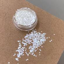 1 盒银色、金色、黑色、白色圆形亮片组合，全新闪亮圆点亮片随机混合，超级闪光美甲亮片组合，极简主义美甲装饰，美甲沙龙用品指甲指甲饰指甲宝石 - 銀色 - 查看 37