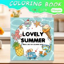 GDTME 1 Pc Makeup Coloring Book, 24 Pages, Includes Many Cute Plush Makeup Items, Suitable For Adults And Children, Can Be Used As Back To School Gift, Spring Gift, Valentine's Day Gift, Stationery Or Home Decor, Size 7.9 X 7.9 Inches. - Multicolor - View 15