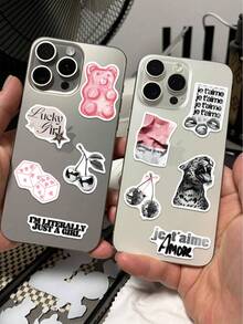 50 piezas Pegatinas plateadas con diseño retro de estilo Y2K, pegatinas creativas y de moda para laptop, teléfono, scrapbook, guitarra, monopatín, compatible con iPad, suministros decorativos para manualidades y papelería - Plateado - Ver 2