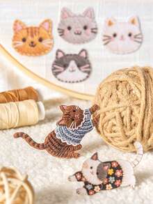 20Pcs Velvet Embroidered Cute Pet Stickers, Cute Cat And Dog Pattern Handbags, Miniature Landscaping, Mobile Phone Case Decoration Collage, Suitable For Miniature Landscaping Pocket Stickers,Sticked On Suitcase Computer,Water,Cup,Mobile Phone,Case,Refrigerator