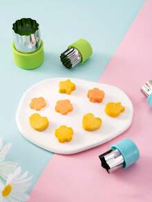 12pcs Stainless Steel Mini DIY Fruit Cookie Cutter Set, Vegetable Shaped Biscuit Mold, Cake Food Cutting Mold, Kitchen Tool, Mini Cookie Stamp, Suitable For Cookies, Mini Pies, Fondant, Vegetables, Fruits - Multicolor - View 3