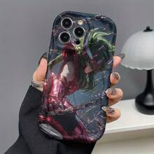 New Model Debut Curly Wave Border Phone Case Saint Seiya Red Battle Suit Phone Case Suitable For IPhone 17/16e/16/15/14/13/12/11/8/9630 Pro/Pro Max/Plus/X/XS/XR/XS MAX, Lens Protection, Protective Phone Case, Gift, Artistic Style Shell, Retro Aesthetics, Durable Cover, Tight Fit, Fashionable Appearance,  Accessories, Suitable For IPhone Users , Valentine's Gifts, Christmas Gifts - 混合顏色 1 - 查看 3