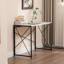 White Desk - White + MDF - View 1