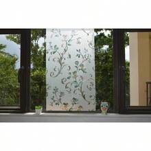 VSUDO 2 Rolls 35.4" by 78.7" Privacy Window Film Camellia Flower Pattern Window Tint for Home Static Cling Window Glass Sticker 38.75 Sq. Ft Total - Tabla de suelo 1 - Ver 2