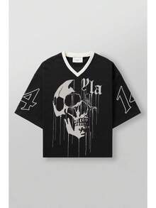 New  Oversized T-Shirt Men's Sports Fitness Quick-Dry Breathable Print Short Sleeve Top - 黑色 - 查看 12