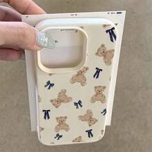 1pc TPU/Bear/Bow Pattern Phone Case Compatible With Apple 17 Pro Max/16/15/14/13/12/11/XR/XS Max/12 Pro/14 Plus And Galaxy A50/A52/A51/S22/S21/S20/S10/A55/A71/A72/A15/A14/A13, Redmi Phones - White - View 4