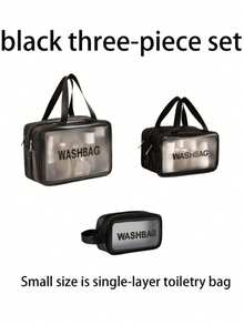 1pc Multi-Functional Travel Makeup Bag, Large Capacity Makeup Organizer Bag, Portable Cosmetic Storage Pouch For Brushes, Perfume, Toiletries, Pens, Eyeshadow, Sanitary Pads, Lipstick, Skincare, Electronics, Great Gift For Christmas, Valentine's Day, Mom, Friends, Teachers