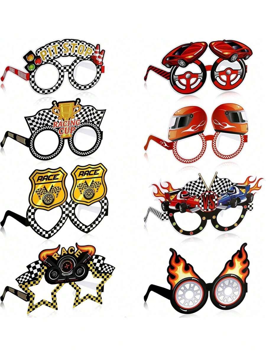 EstiloTendenciaEersida Gafas De Sol Con DiseñO De Coche De Carreras Accesorios Para Fotos De Coches De Carreras Suministros Y Regalos Para Fiestas De Carreras TemáTica De Coches De CarrerasCalidad PremiumVersióN Mejorada - 1 - Ver 1